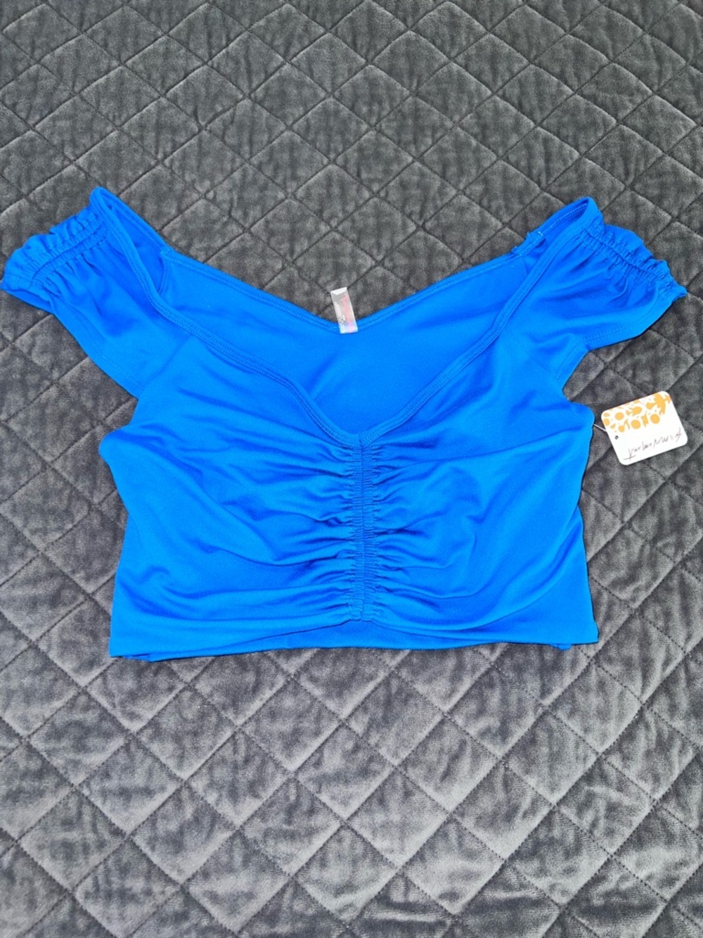 Free People Movement Breathe Deeper Crop Tank Top Women’s Medium Royal Blue B13 - Picture 3 of 9